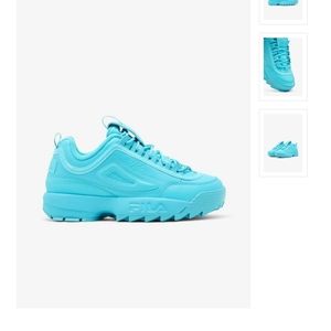 FILA: DISRUPTOR II TURQUIOSE CHUNKY SNEAKERS